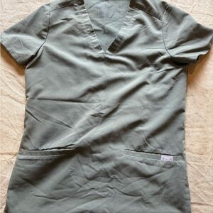 Figs V-Neck Medical Top in Olive